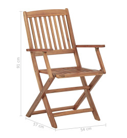 Chaises pliables d'extérieur 8 pcs Bois d'acacia solide