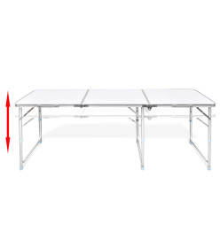 Table pliante de camping en aluminium avec hauteur ajustable