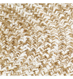 Tapis fait à la main Jute Blanc et naturel 90 cm