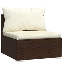 Salon de jardin 8 pcs avec coussins Résine tressée Marron
