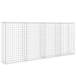 Mur à gabion avec couvercles Acier galvanisé 200 x 20 x 85 cm