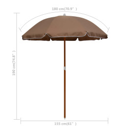 Parasol avec mât en acier 180 cm Taupe