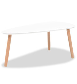 Ensemble de tables basses 2 pcs Bois de pin massif Blanc