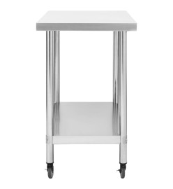 Table de travail de cuisine avec roues 100x30x85 cm Inox