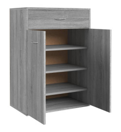 Armoire à chaussures Sonoma gris 60x35x84 cm Bois d'ingénierie