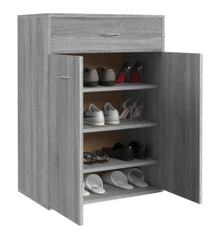 Armoire à chaussures Sonoma gris 60x35x84 cm Bois d'ingénierie