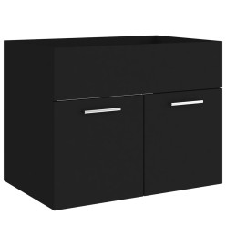 Armoire d'évier avec lavabo intégré Noir Aggloméré