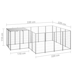 Chenil Argenté 6,05 m² Acier