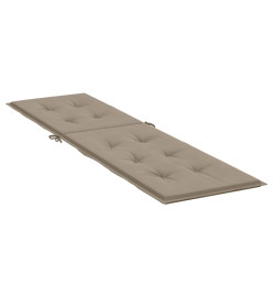 Coussin de chaise de terrasse taupe (75+105)x50x3 cm