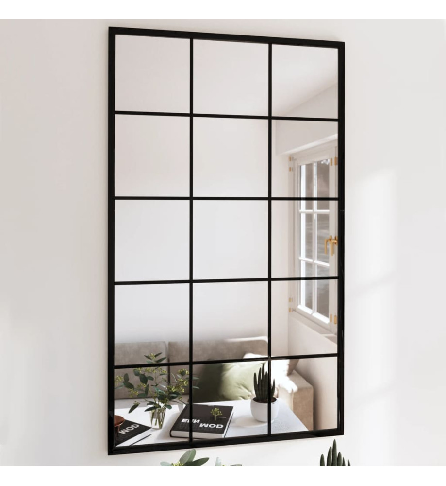 Miroirs muraux 4 pcs noir 100x60 cm métal