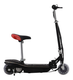 Trottinette électrique avec selle et LED 120 W Noir