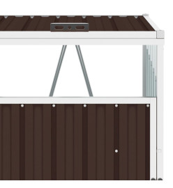 Abri de poubelle triple Marron 213x81x121 cm Acier