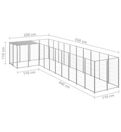 Chenil Argenté 7,26 m² Acier