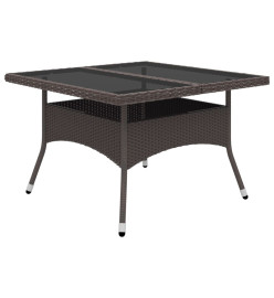 Ensemble à dîner de jardin 9 pcs Résine tressée et verre Marron