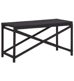 Banc de jardin 80 cm Résine tressée Noir