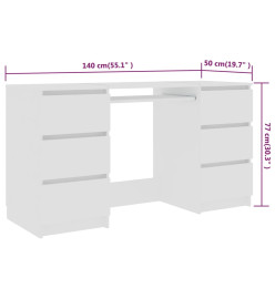 Bureau Blanc 140x50x77 cm Bois d'ingénierie