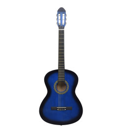 Jeu de guitare classique de débutant 12 pcs Bleu 4/4 39"