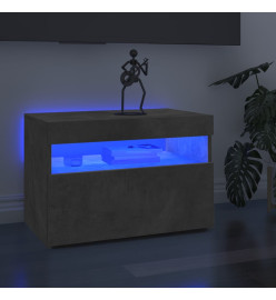 Meuble TV avec lumières LED gris béton 60x35x40 cm