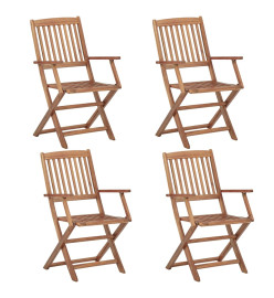 Chaises pliables d'extérieur 4 pcs Bois d'acacia solide