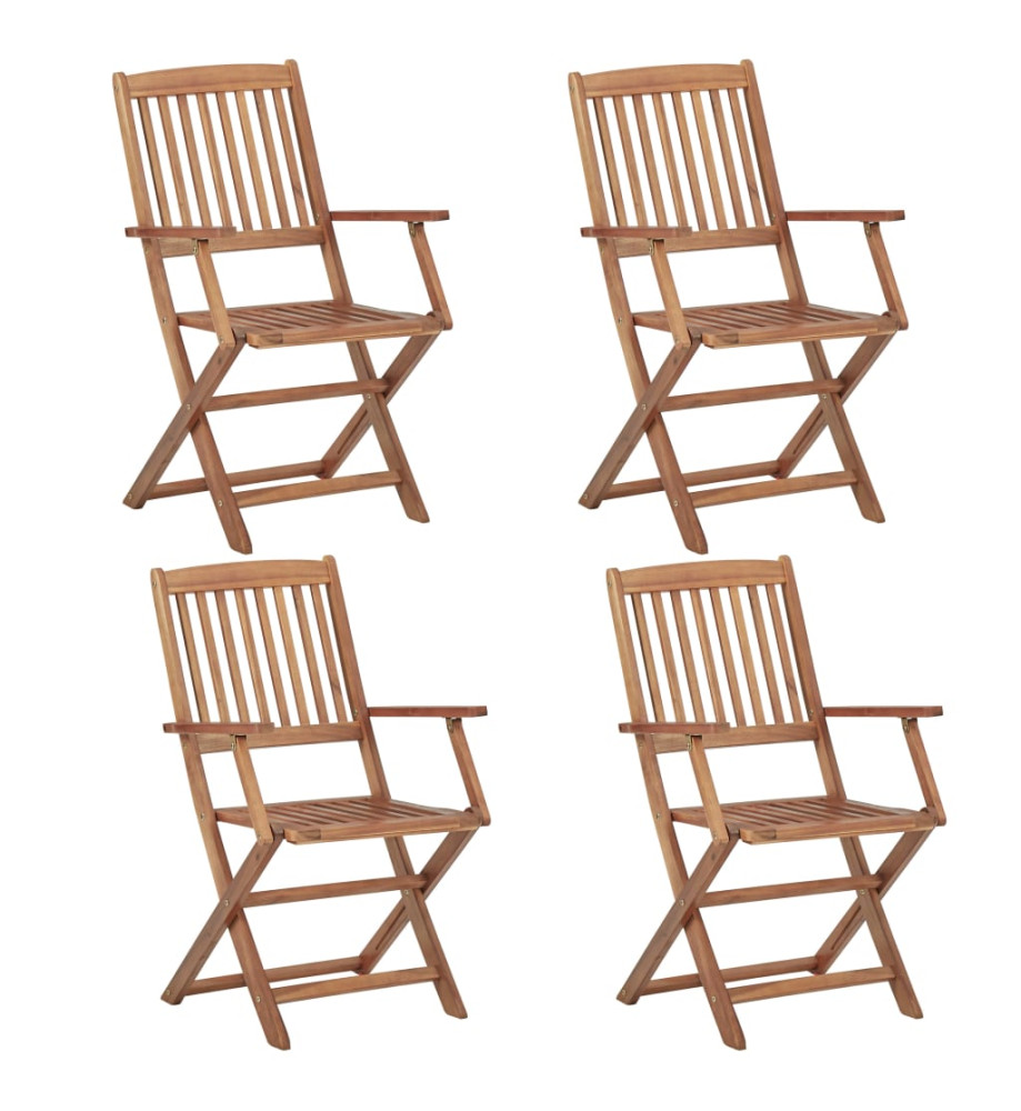 Chaises pliables d'extérieur 4 pcs Bois d'acacia solide Chaises pliables d'extérieur 4 pcs Bois d'acacia solide