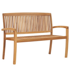 Banc 2 places empilable de jardin 128,5 cm Bois de teck solide