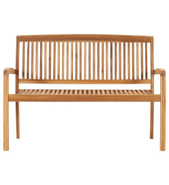 Banc 2 places empilable de jardin 128,5 cm Bois de teck solide