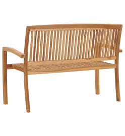 Banc 2 places empilable de jardin 128,5 cm Bois de teck solide