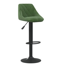 Tabourets de bar lot de 2 vert foncé velours