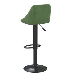 Tabourets de bar lot de 2 vert foncé velours