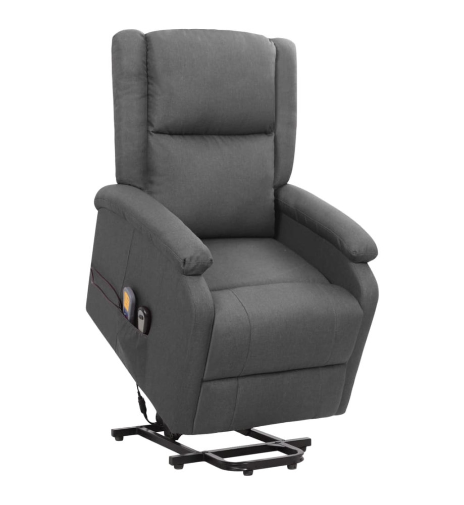 Fauteuil de massage inclinable Gris foncé Tissu