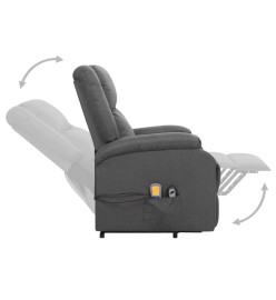 Fauteuil de massage inclinable Gris foncé Tissu