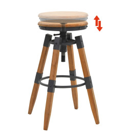 Tabourets de bar lot de 2 bois de sapin solide