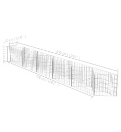 Panier de gabion Acier galvanisé 300x30x50 cm