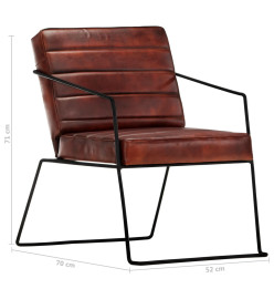 Fauteuil Marron foncé Cuir véritable