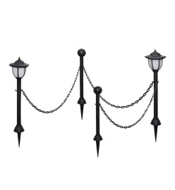 Lampes solaires 4 pcs avec chaîne et piquets