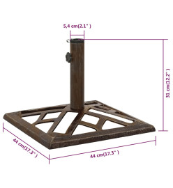 Socle de parasol Bronze 44x44x31 cm Fonte