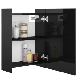 Armoire à miroir de bain Noir brillant 62,5x20,5x64cm Aggloméré