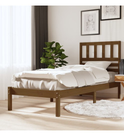 Cadre de lit Marron miel Bois de pin massif 100x200 cm