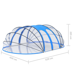 Dôme de piscine ovale 620x410x205 cm