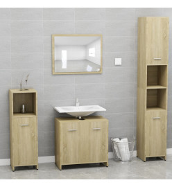 Armoire de salle de bain Chêne sonoma 60x33x61 cm Aggloméré