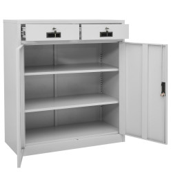 Armoire de bureau avec jardinière Gris clair 90x40x125 cm Acier