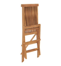 Chaises de jardin pliables 2 pcs Bois de teck massif