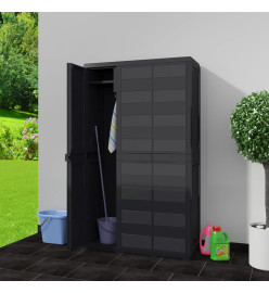 Armoire de rangement de jardin avec 4 étagères Noir