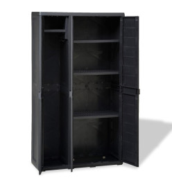 Armoire de rangement de jardin avec 4 étagères Noir