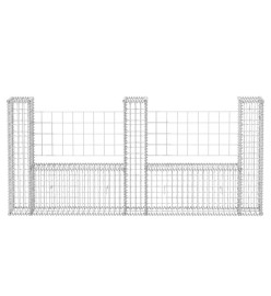 Panier de gabion en forme de U Acier galvanisé 240x20x100 cm