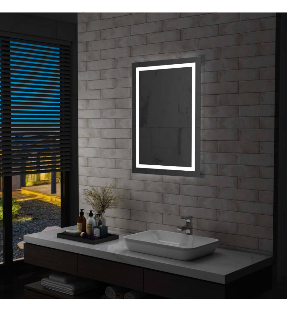 Miroir à LED pour salle de bains et capteur tactile 60x80 cm