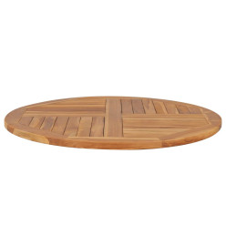 Dessus de table Bois de teck solide Rond 2,5 cm 90 cm