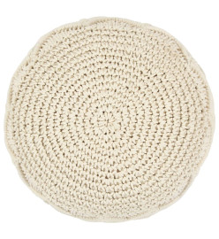 Pouf fait à la main en macramé 45 x 30 cm Coton