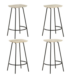 Tabourets de bar lot de 4 bois de manguier massif