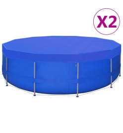 Couvertures de piscine 2 pcs PE Ronde 540 cm 90 g/m²